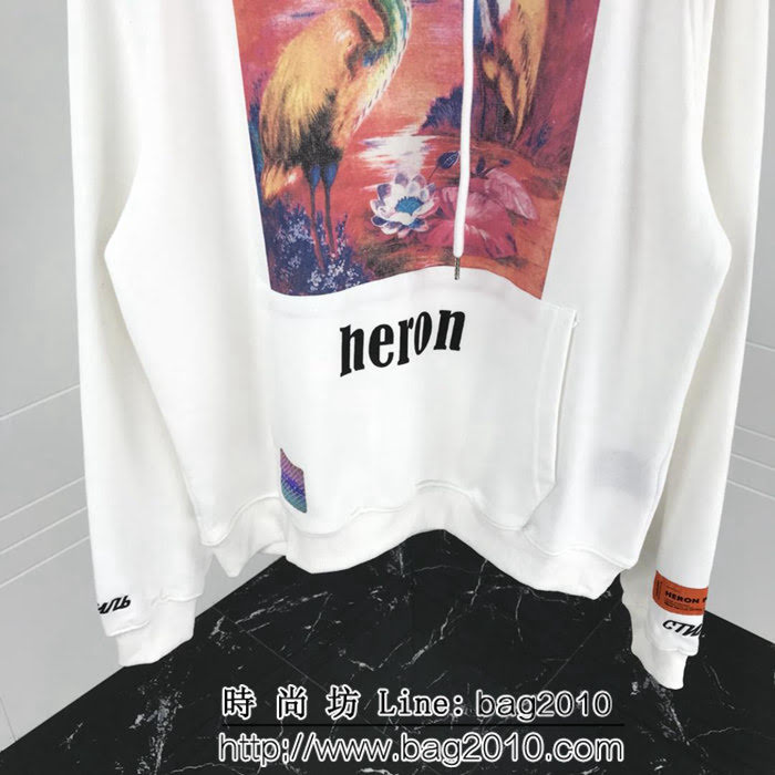 Heron Preston19ss官方最新款 粉紅雙鶴系列 連帽衛衣 情侶款 ydi1270